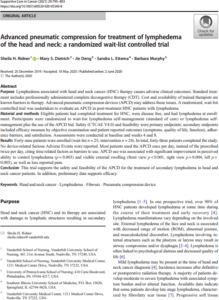 advanced pneumatic compression for treatment of lymphedema of the head and neck randomized waitlist controlled trial