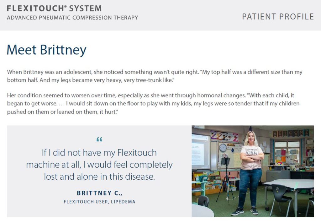 Flexitouch User Brittney telling her story