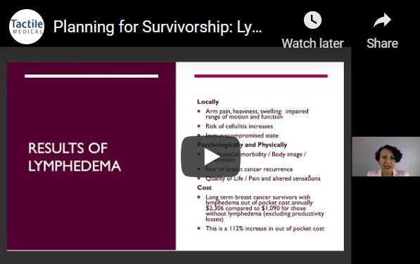 still from Planning for Survivorship: Lymphatic Considerations in Breast Cancer Patients presented by Hania Bednarski