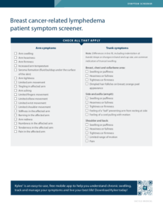 breast cancer related lymphedema patient symptom screener