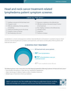 head and neck cancer treatment related lymphedema patient symptom screener