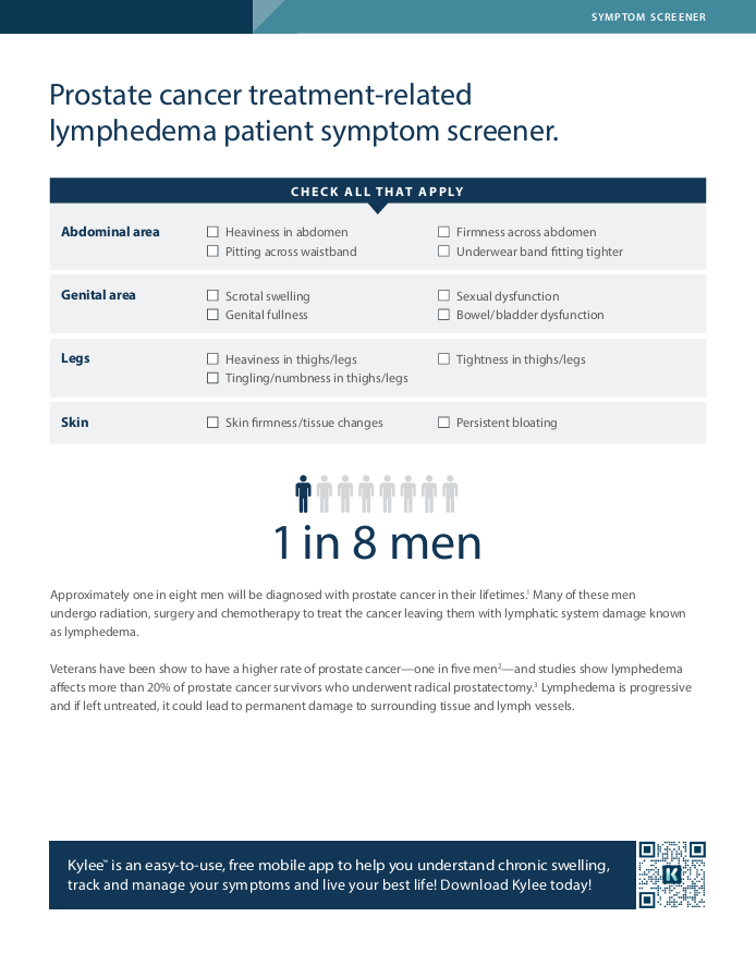 prostrate cancer treatment related lymphedema patient symptom screener