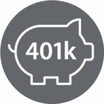 401(k) piggy bank icon